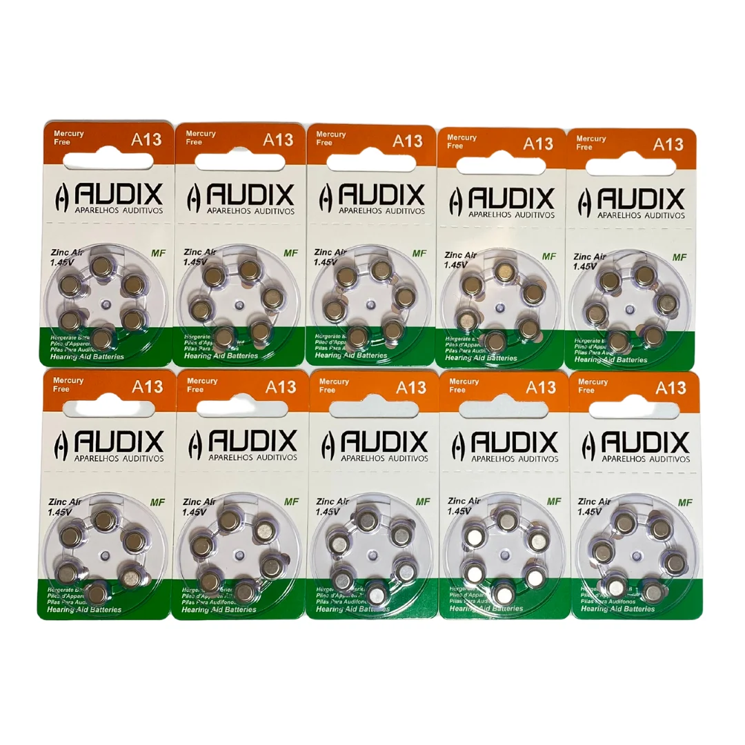 Caixa com 60 Pilhas/Baterias para Aparelho Auditivo Modelo A13 - Marca Audix - Image 4